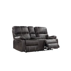 Hooper Dark Graphite and  Power Reclining Loveseat with Dual Recliners