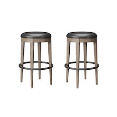 Wallce & Bay Benti Pecan Brown Backless Swivel Bar Stool