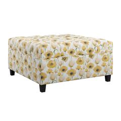 Storage Ottoman with Durable Upholstery And Wood Legs