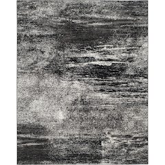 Adirondack, SILVER / BLACK, 9' X 12', Area Rug