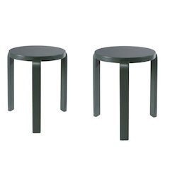 Mateo Round Backless Stacking Stools - Set of 2 - Spanish Moss