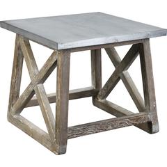 Martin Side Table, Natural / Zinc Top
