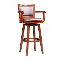Broadmoor Extra Tall Swivel Bar Stool with Arms - Cherry
