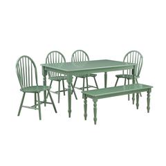Carolina 6-Piece Dining Set - Equestrian Green