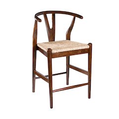 Wishbone Counter Height Kitchen Bar Stool - Cappuccino Finish