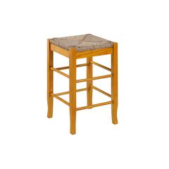 Square Rush Backless Counter Stool - Oak