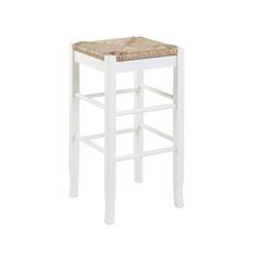 Square Rush Backless Bar Stool - Cream