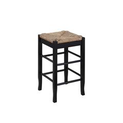 Square Rush Backless Counter Stool - Black