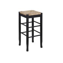 Square Rush Backless Bar Stool - Black