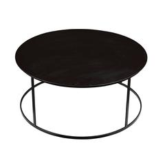 Landon Round Metal End Table - Dark Brown Finish