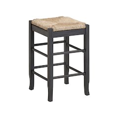 Square Rush Backless Counter Stool – Charcoal Grey Finish