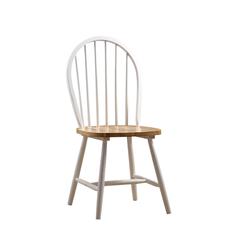 Farmhouse Chair, set of 2, White/Natural