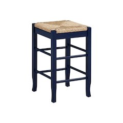 Square Rush Backless Counter Stool – Navy Blue Finish