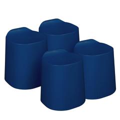 Regency Dott Plastic Stackable Stools (Set of 4)- Navy Blue