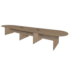 16 ft Racetrack Laminate Conference Table with 2 Charging Ports- Noble Oak