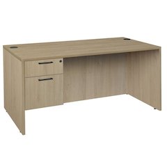 60 x 30 in. Executive Desk with Single Pedestal Drawer Unit- Noble Oak