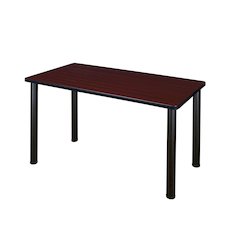 48 x 24 in. Training Seminar Table- Mahogany Top, Black Legs