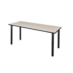 66 x 24 in. Training Seminar Table- Maple Top, Black Legs