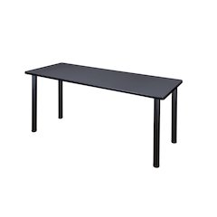 72 x 24 in. Training Seminar Table- Grey Top, Black Legs