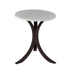 Mia Bentwood Side Table- Mocha Walnut and Beige