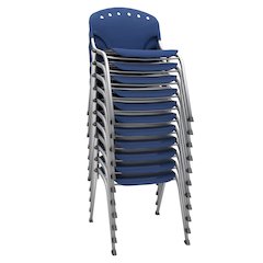 Rico Classroom Training Stack Chair Armless - Navy Blue - 11 Pack
