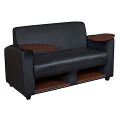 Supernova Tablet Arm Loveseat- Black/Java