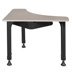 28" Boomerang Height Adjustable School Desk with Backpack Hook- Maple