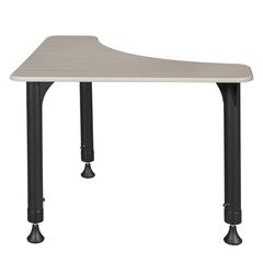 28" Boomerang Height Adjustable School Desk with Book Storage & Backpack Hook - Maple