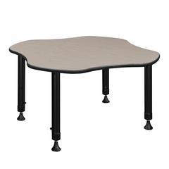 30" Clover Shaped Height Adjustable Classroom Desk- Maple