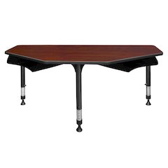 60 in 2 Student Classroom Desk with Book Storage- Cherry