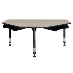 60 in 2 Student Classroom Desk with Book Storage- Maple