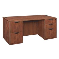 Legacy 66" Double Full Pedestal Desk- Cherry