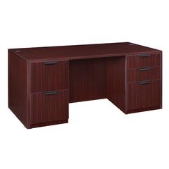 Legacy 66" Double Full Pedestal Desk- Mahogany