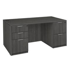 Legacy 71" Full Double Pedestal Desk- Ash Grey