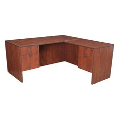 Legacy 60" Double Pedestal L-Desk with 47" Return- Cherry