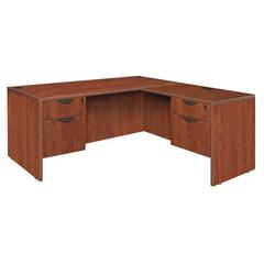 Legacy 71" Double Pedestal L-Desk with 35" Return- Cherry