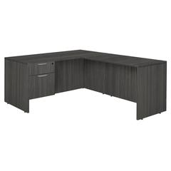 Legacy 71" Single Pedestal L-Desk with 47" Return- Ash Grey