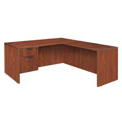 Legacy 71" Single Pedestal L-Desk with 47" Return- Cherry