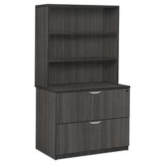Legacy Lateral File with Open Hutch- Ash Grey