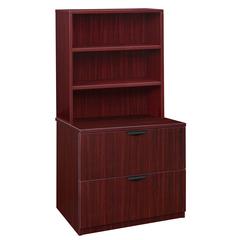 Legacy Lateral File with Open Hutch- Mahogany