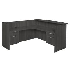 Legacy Double Box File Pedestal Reception Desk- Ash Grey