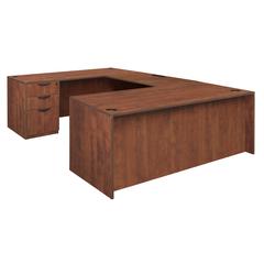 Legacy 71" Double Full Pedestal U-Desk- Cherry