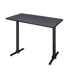 48 x 24 in. Steel T-Base Cafe Training Seminar Table- Grey