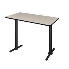 48 x 24 in. Steel T-Base Cafe Training Seminar Table- Maple