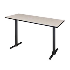 66 x 24 in. Steel T-Base Cafe Training Seminar Table- Maple