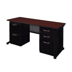 Fusion 72" x 24" Double Pedestal Desk- Mahogany