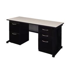 Fusion 72" x 24" Double Pedestal Desk- Maple