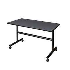 48 x 24 in. Flip-Top Training Nesting Table- Grey