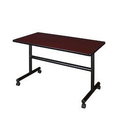 48 x 30 in. Flip-Top Training Nesting Table- Mahogany