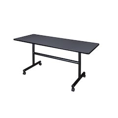 60 x 24 in. Flip-Top Training Nesting Table- Grey